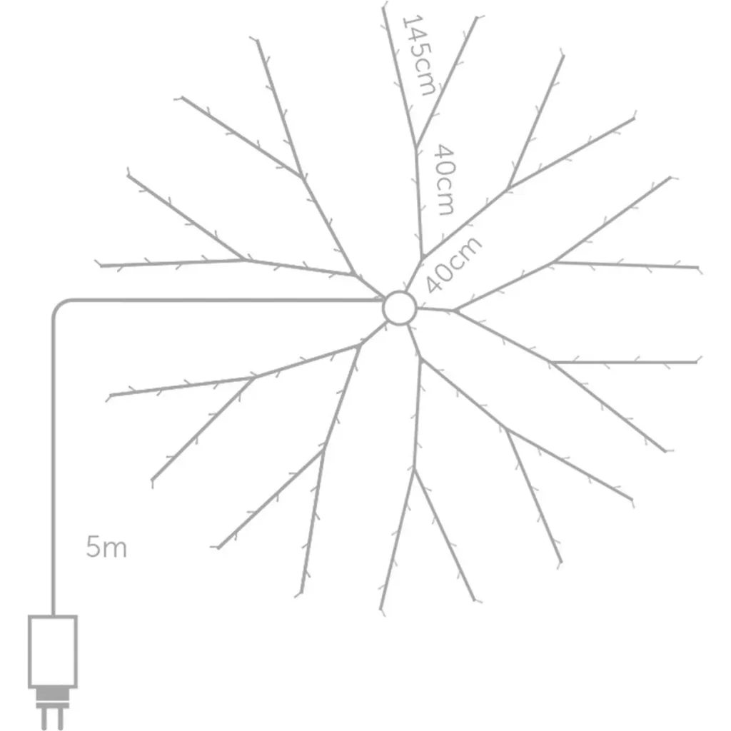 Vellight Weihnachtsbeleuchtung - für Weihnachtsbäume bis zu 240 cm - 330 LEDs - Warmweiß - Innen & Außen