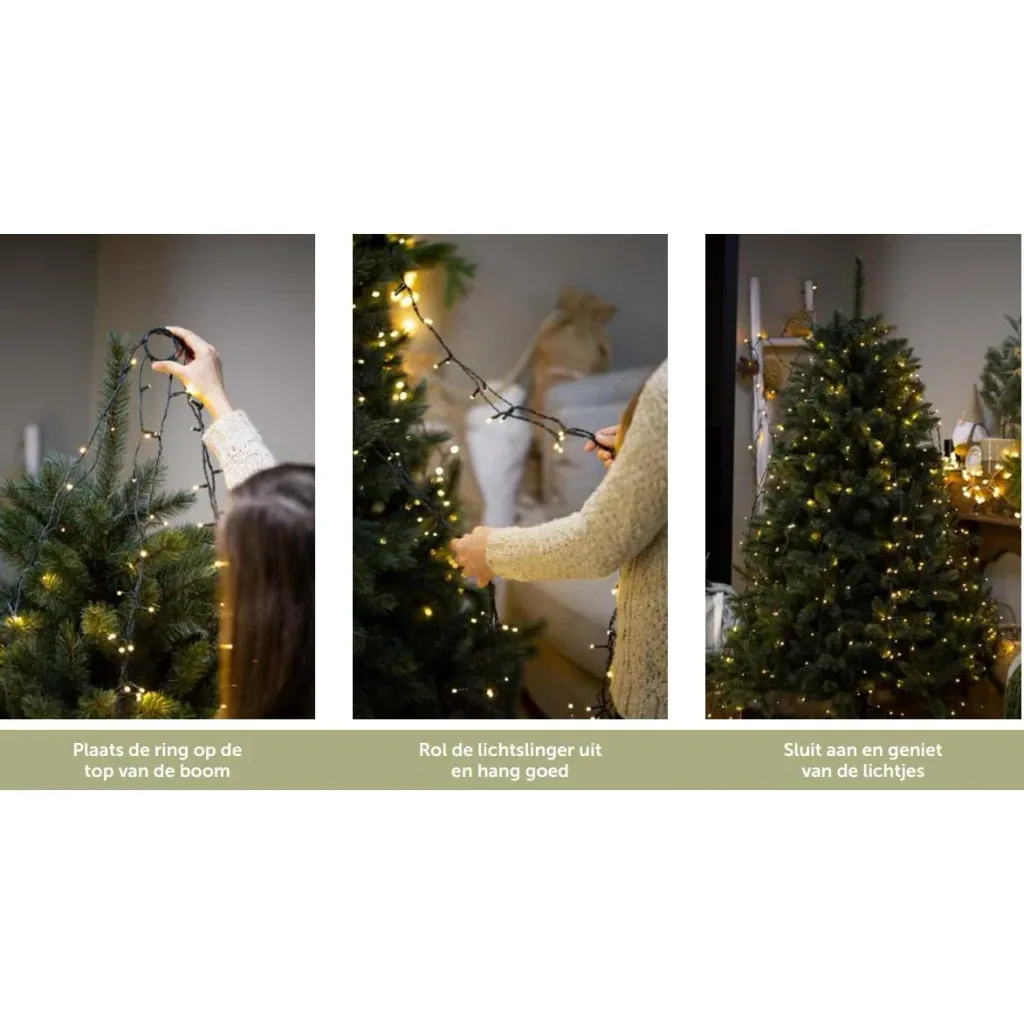 Vellight Weihnachtsbeleuchtung - für Weihnachtsbäume bis zu 240 cm - 330 LEDs - Warmweiß - Innen & Außen