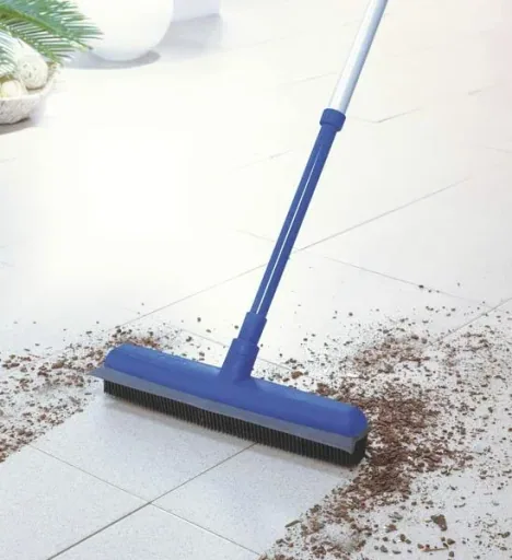 Gummibesen Set, 3teilig - farblich sortiert, Wischbesen + GRATIS Kehrschaufel