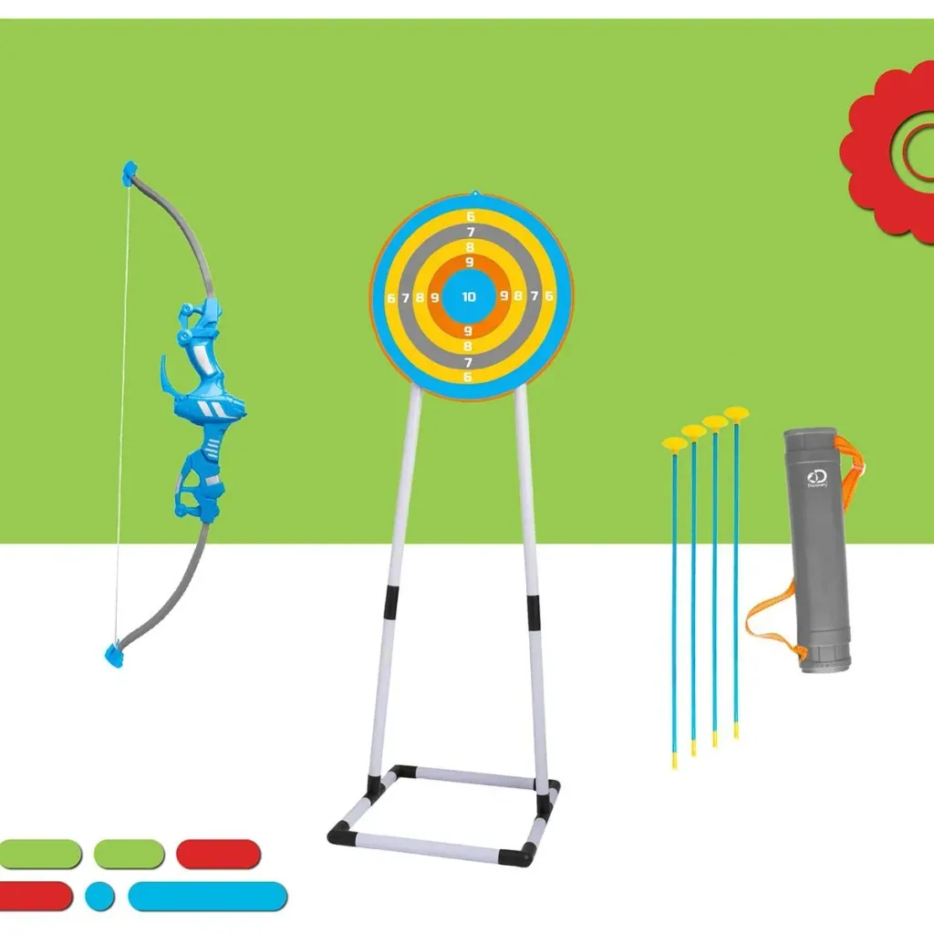 Discovery Kids Bullseye Bogenschießset mit LED-Licht zum Zielen - enthält 4 Pfeile und 1 Bogen - Köcher mit Riemen