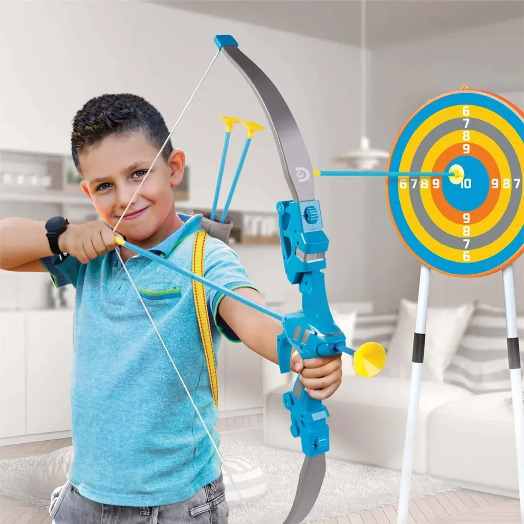 Discovery Kids Bullseye Bogenschießset mit LED-Licht zum Zielen - enthält 4 Pfeile und 1 Bogen - Köcher mit Riemen