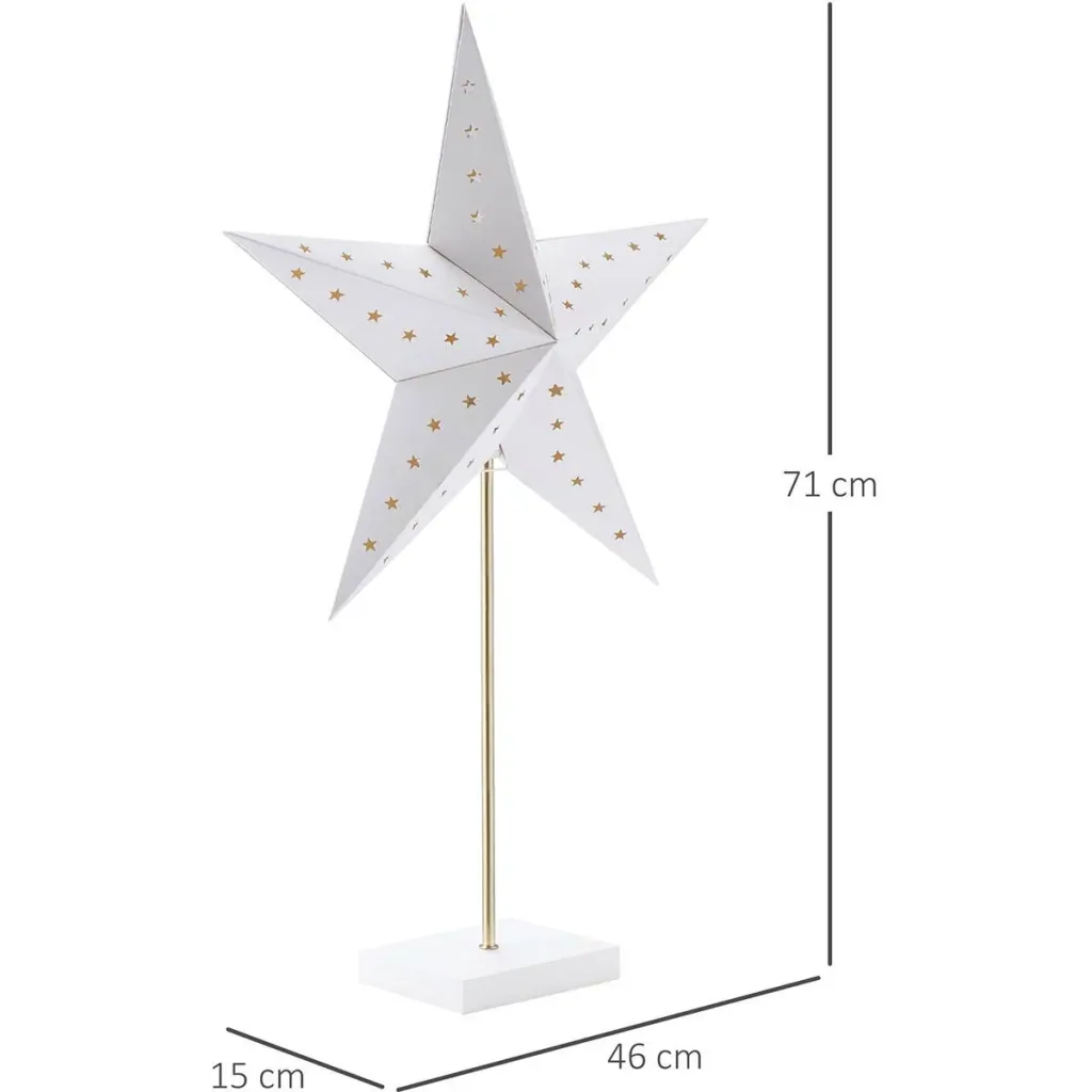 Tischlampe Stern Weihnachtsstern Lampe Papierstern Lampe Tischleuchte 5 Zacken 71 cm Leuchtstern Weihnachtsdekoration We