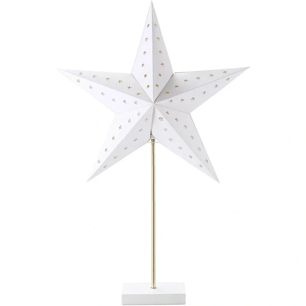 Tischlampe Stern Weihnachtsstern Lampe Papierstern Lampe Tischleuchte 5 Zacken 71 cm Leuchtstern Weihnachtsdekoration We