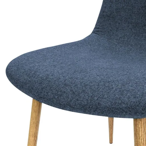 Design-Stuhl mit Stoffbezug dunkelblau 4 Stück