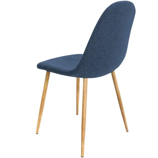 Design-Stuhl mit Stoffbezug dunkelblau 4 Stück