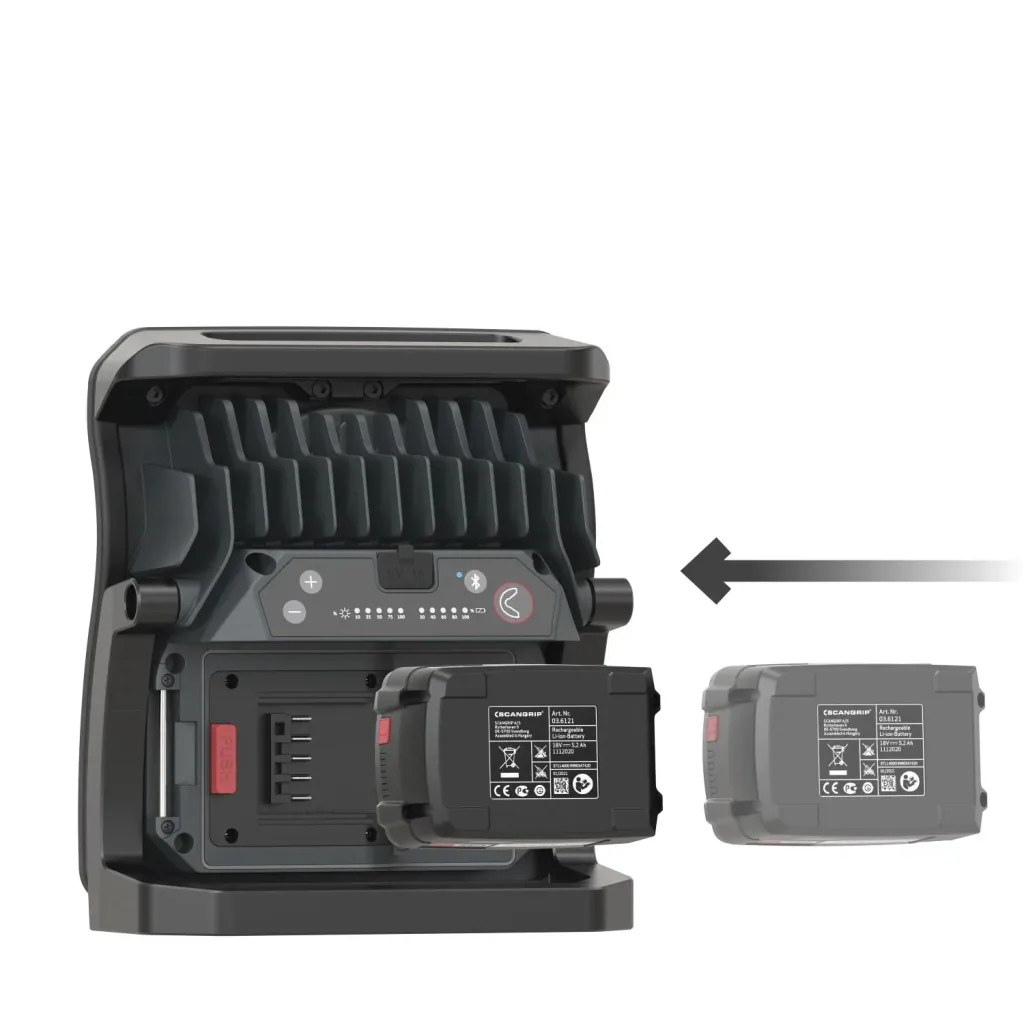 Handflutlichtstrahler NOVA 10 CAS + 18V 5,2Ah Akku + SC30 Ladegerät + abnehmbarem Diffuser L
