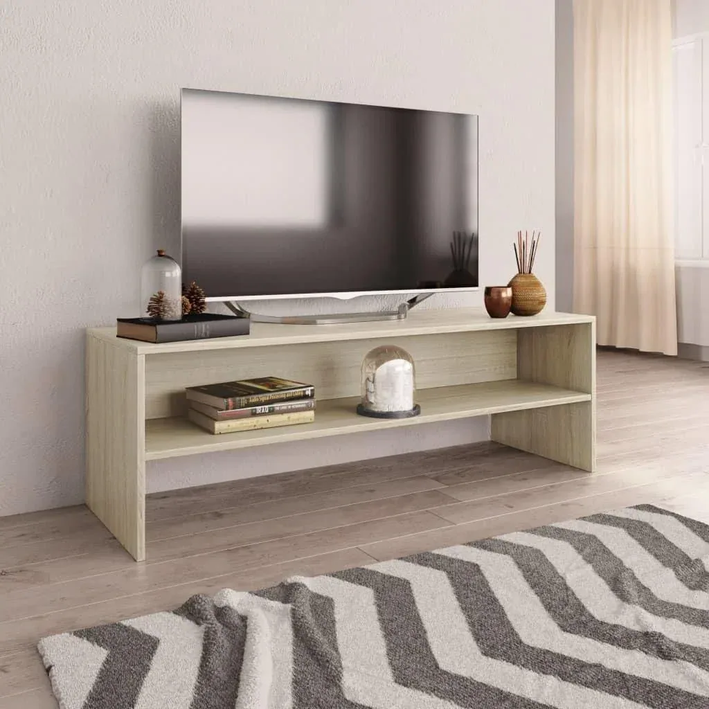 TV-Schrank 120x40x40 cm weiß und Sonoma-Eiche