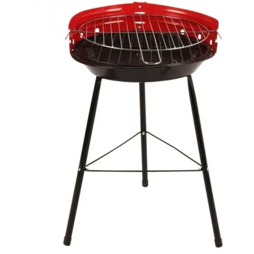 Vargan Holzkohlegrill Ø33 cm - Halb offen - Schwarz/Rot