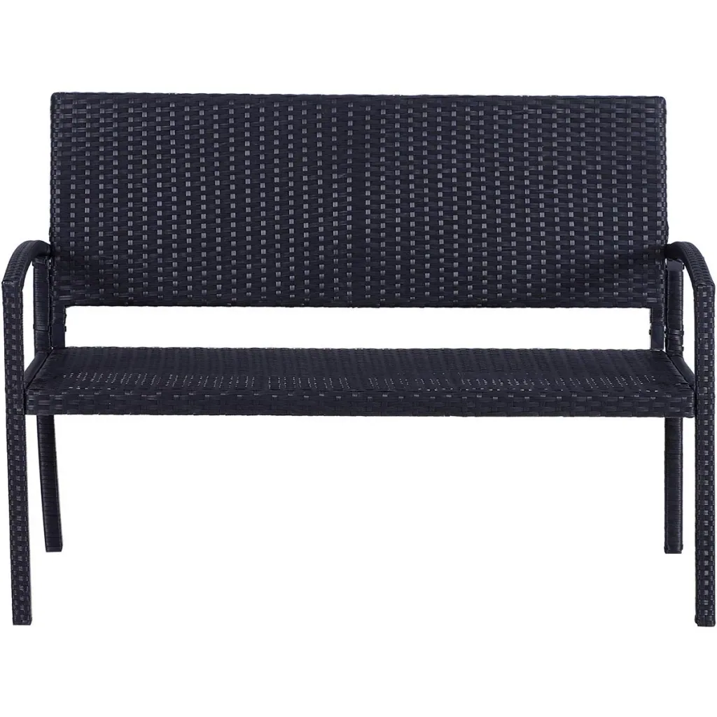 Polyrattan Gartenbank schwarz
