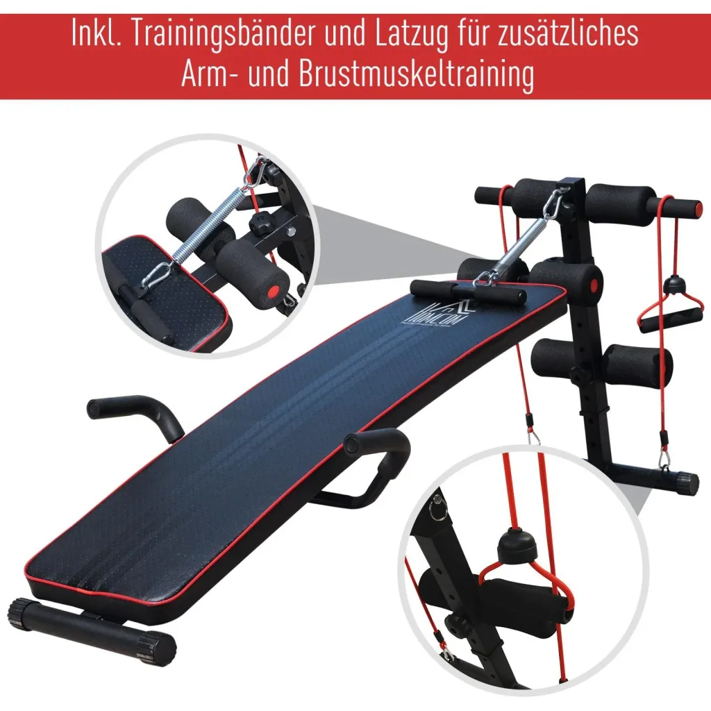 Sit Up Bank Bauchtrainer Trainingsbank Fitnessbank verstellbar gepolstert inkl.
