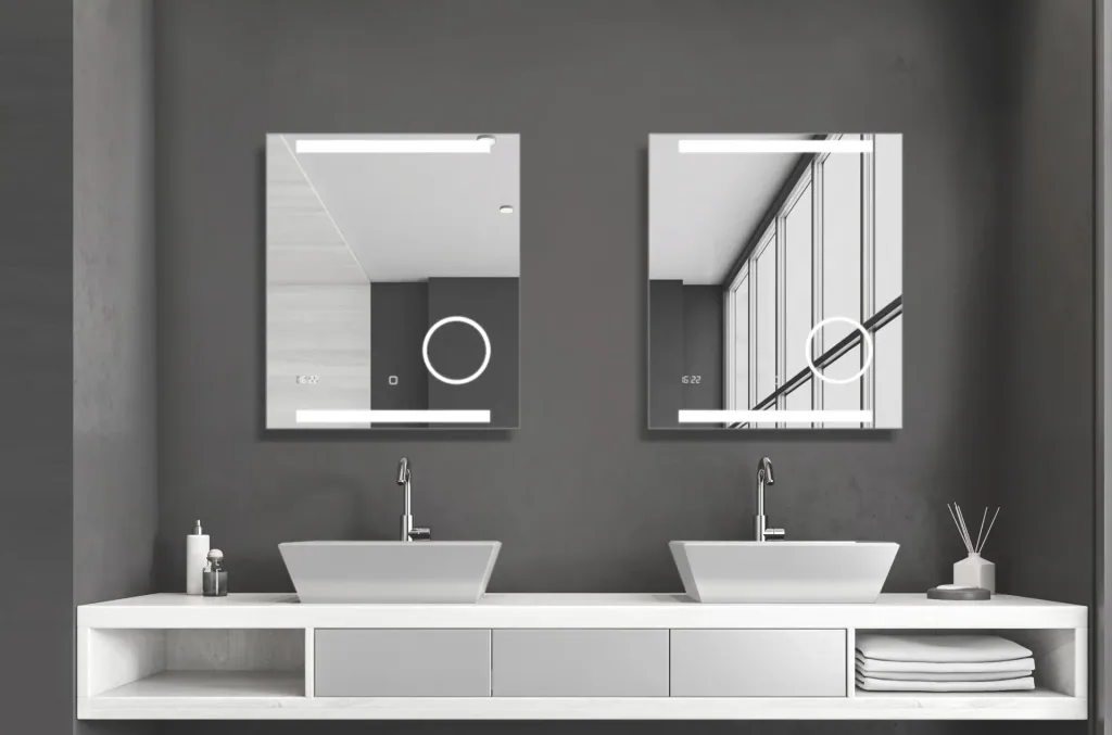 Badezimmerspiegel mit Beleuchtung, "King" - 60 x 70 cm - Lichtfarbe neutralweiß - Beleuchteter Kosmetikspiegel