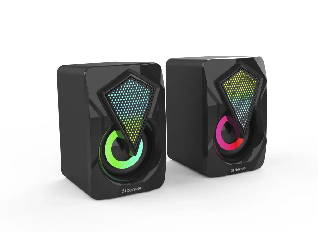 2.0 Gaming Lautsprecher mit RGB Licht und USB Stromversorgung
