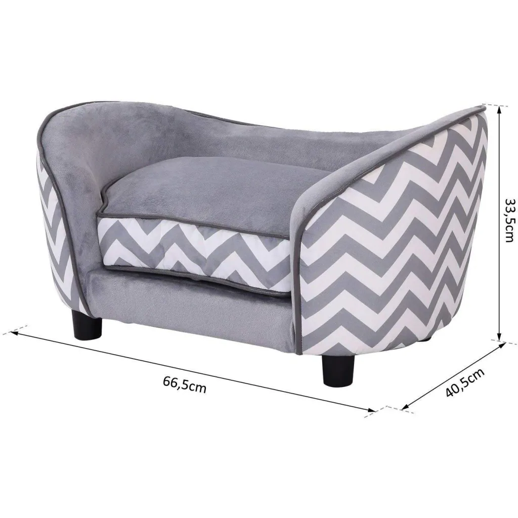 Haustiersofa Hundebett Hundesofa mit Kissen Grau