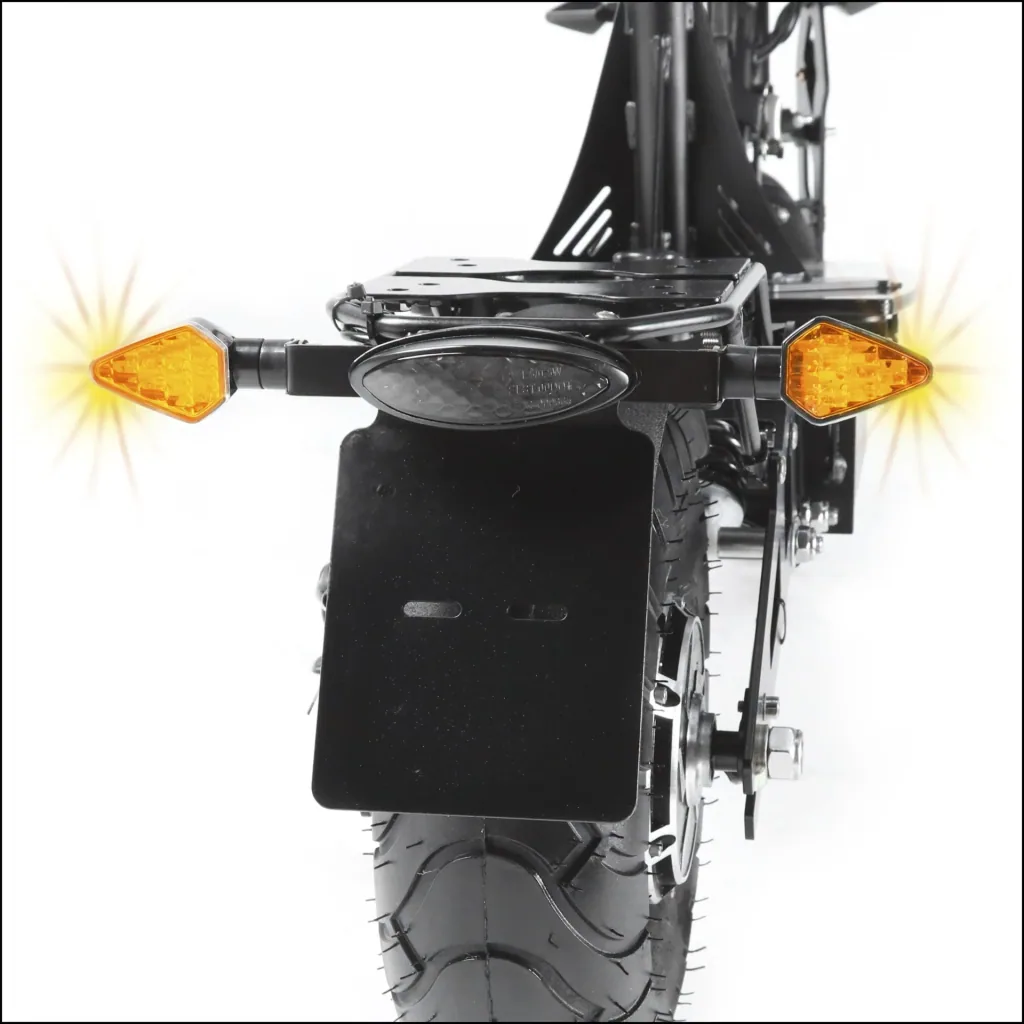 Elektro-Faltroller Speedster Safety Plus 45 km/h 1000 Watt, inkl. Blinkanlage, Gepäckcase und Lithium-Ionen Akku, Schwarz.