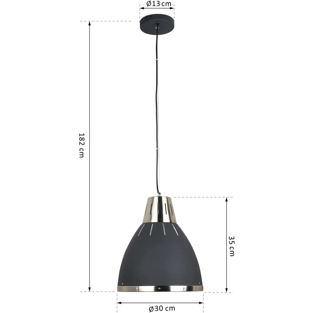 Hängeleuchte Deckenlampe Industrie Vintage E27 40 W Metall schwarz ?30 x H35 cm (ohne Birne)