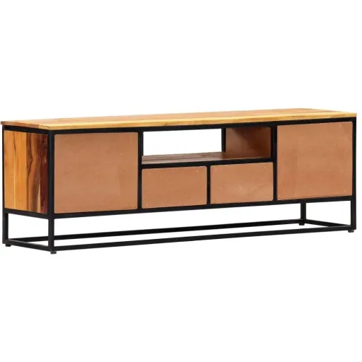 TV-Schrank 120x30x40 cm Massives recyceltes Holz und Stahl