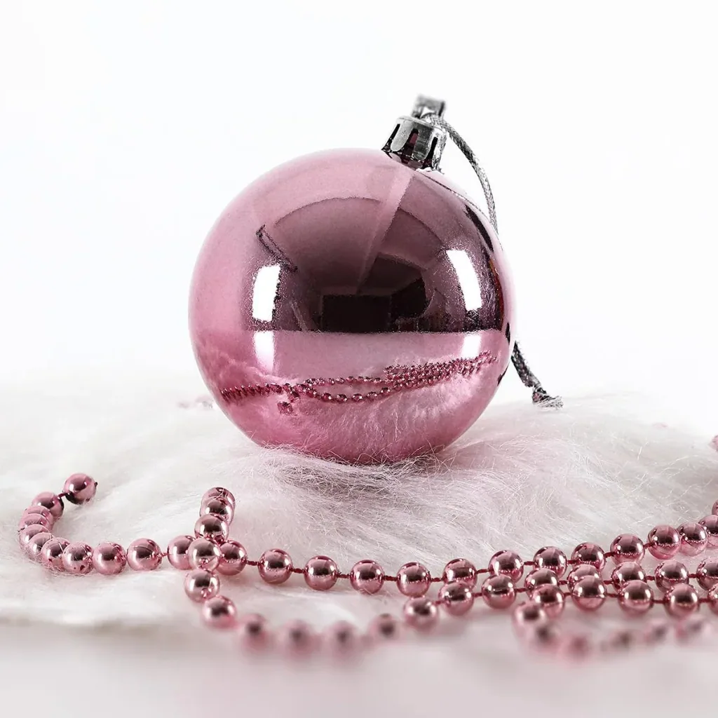 Weihnachtskugeln - Christbaumschmuck - Rosa 100 Stück.