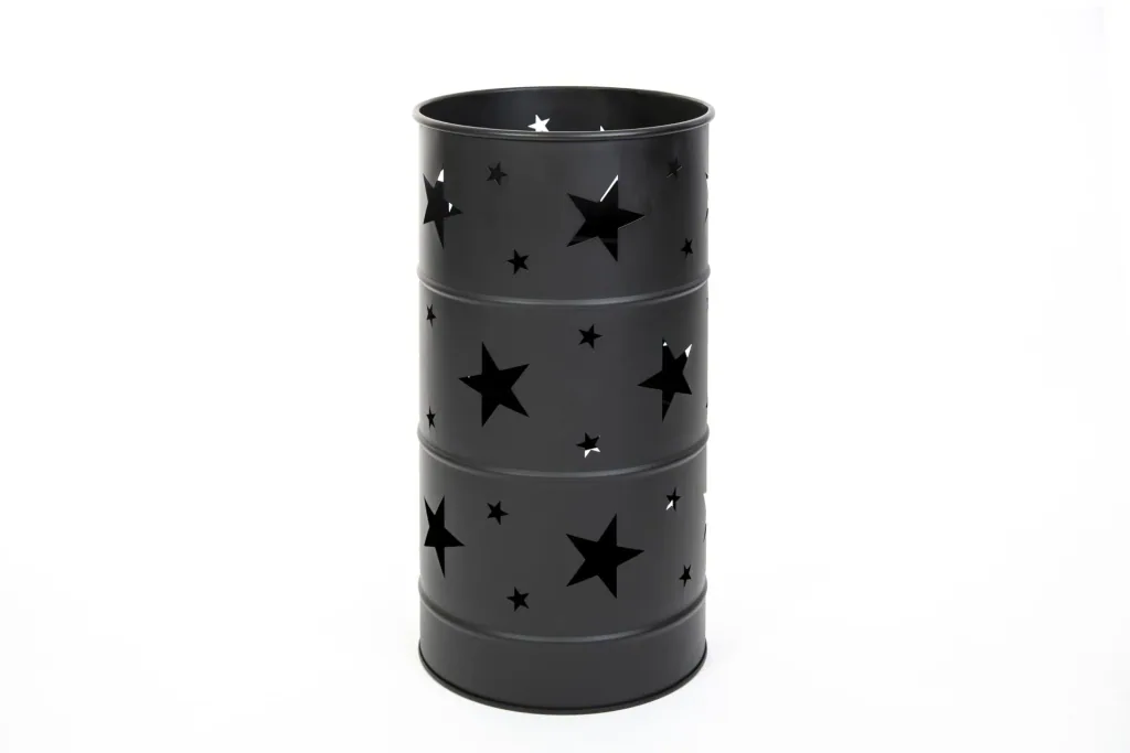 Feuerstelle Premium Feuertopf mit Sternen 36x36x65 cm Schwarz