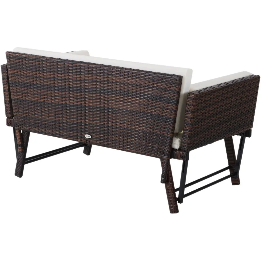 Gartensofa mit klappbaren Armlehnen