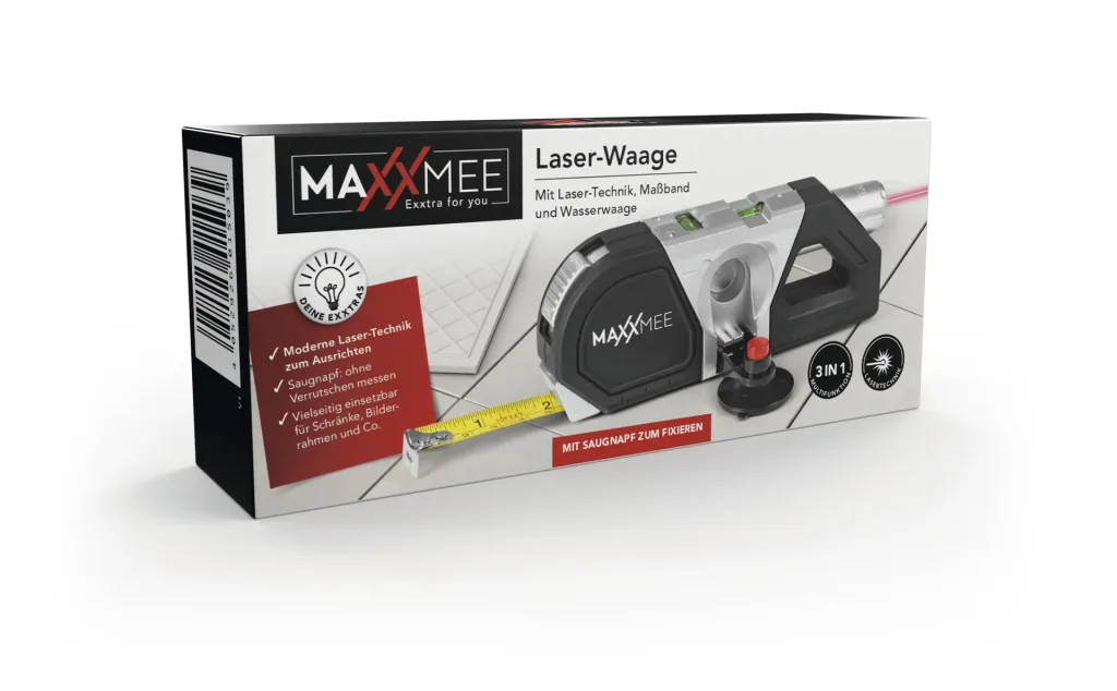 Laser-Waage 3 in 1 , 3 Volt, schwarz/silber