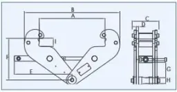 Trägerklemme BK 10, Tragfähigkeit 1000 kg, Greifbereich 75 - 230 mm
