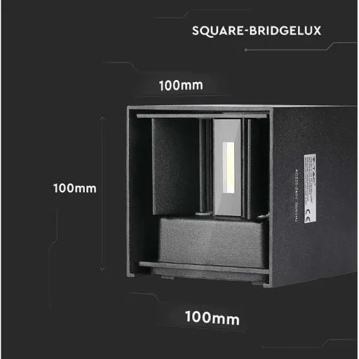 VT-759 LED-Wandleuchte - 5W - 3000K - 700 Lumen - Schwarz
