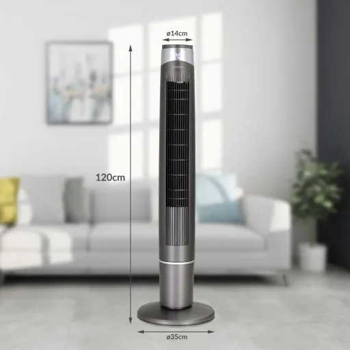 Turmventilator grau 120cm inkl. Fernbedienung
