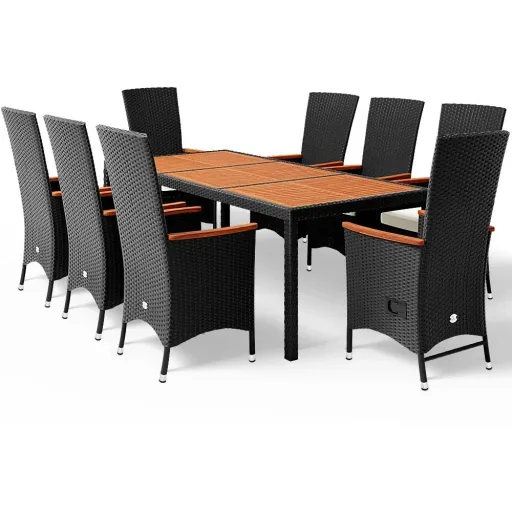 Gartenset Polyrattan-Set Rio 17-teilige verstellbare Rückenlehne