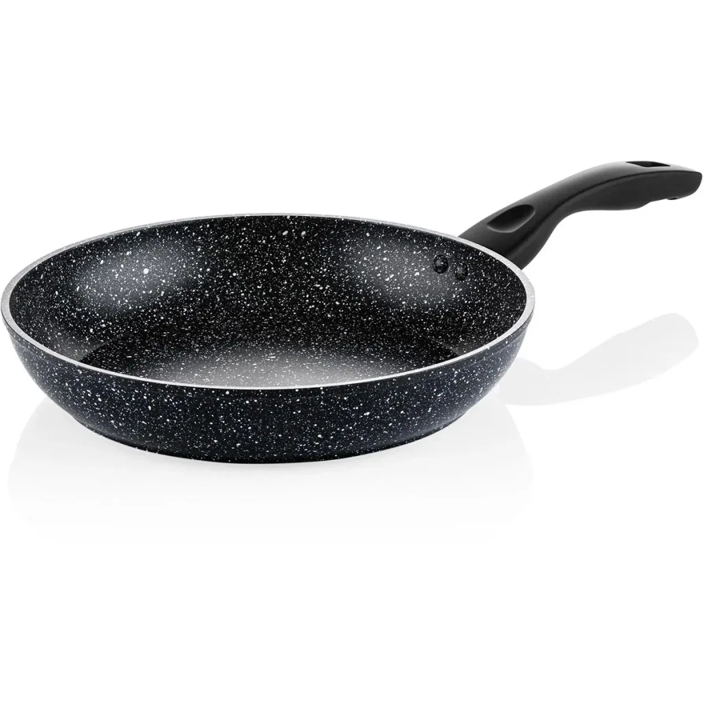 Töpfe und Pfannen aus schwarzem Marmor - Bratpfanne 28 cm + Bratpfanne 30 cm - Schwarz