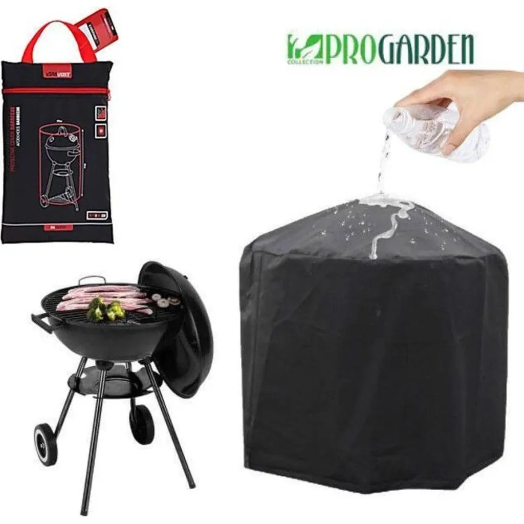 BBQ Holzkohlegrill auf Rädern - 47x76 Cm - Edelstahl - Rot inkl. Schutzhülle