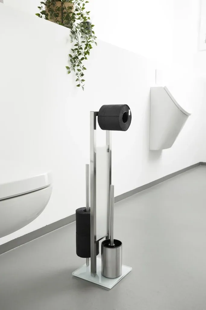 Stand WC-Garnitur Rivalta 3in1, Weiß / Silber matt