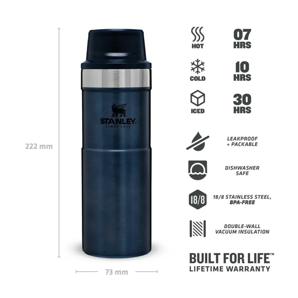 Classic Trigger-Action Travel Mug 0,473 l, Stahl 18/8, Vakuumisoliert, Nightfall blau