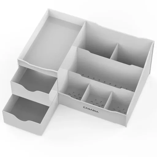 Make-up-Organizer hellgrau